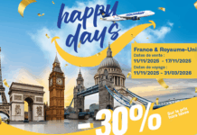AVEC LES HAPPY DAYS de nouvelair, la France et le Royaume-Uni à -30%