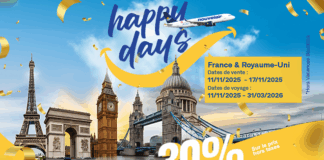 AVEC LES HAPPY DAYS de nouvelair, la France et le Royaume-Uni à -30%