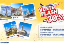 « Vente Flash » nouvelair : La France, l’Italie, l’Espagne, la Turquie et le Maroc à -30%