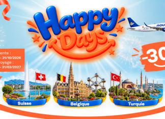 Nouvelair poursuit ses « Happy Days » : 30 % de réduction sur les vols vers la Suisse, la Belgique et la Turquie